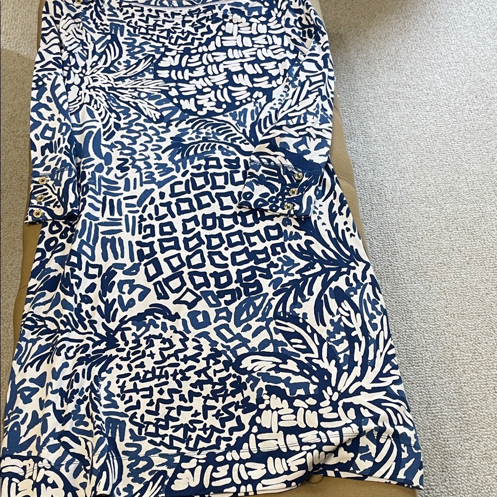Lilly Pulitzer Navy and White Midi Dress